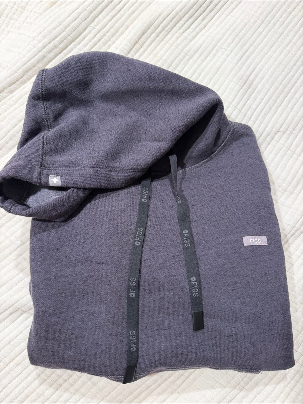 FIGS Off-Shift Hoodie Sweatshirt in a dark heather gray NWOT